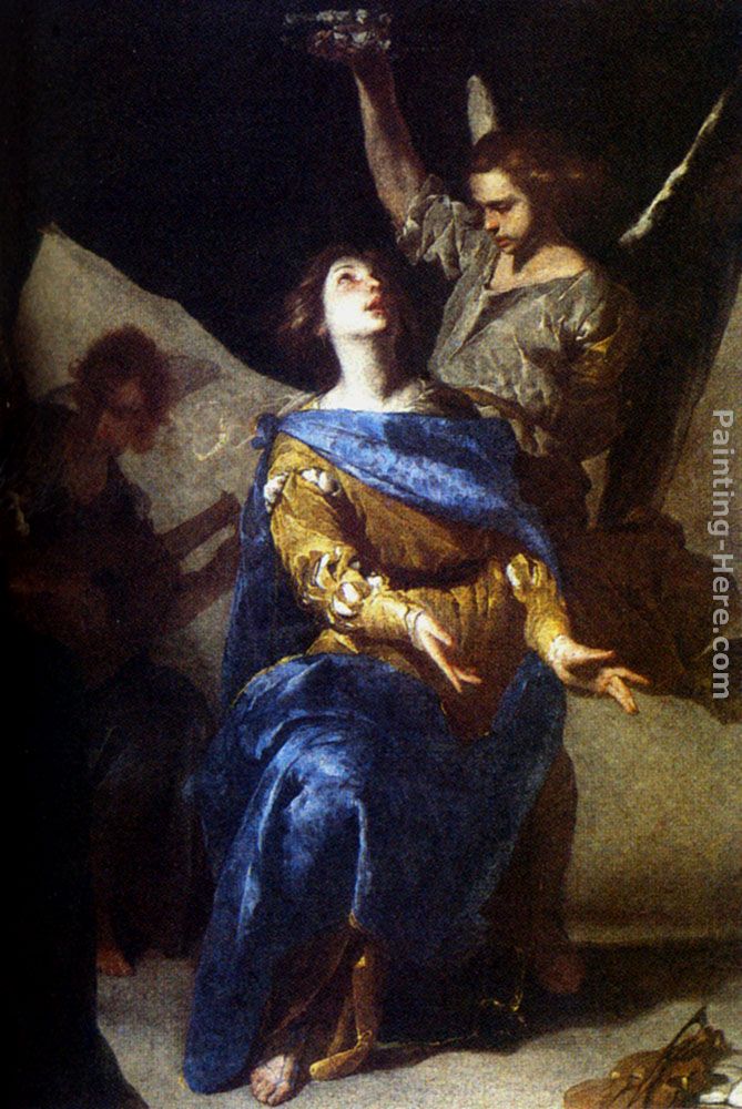 St. Cecilia In Ecstasy painting - Bernardo Cavallino St. Cecilia In Ecstasy art painting